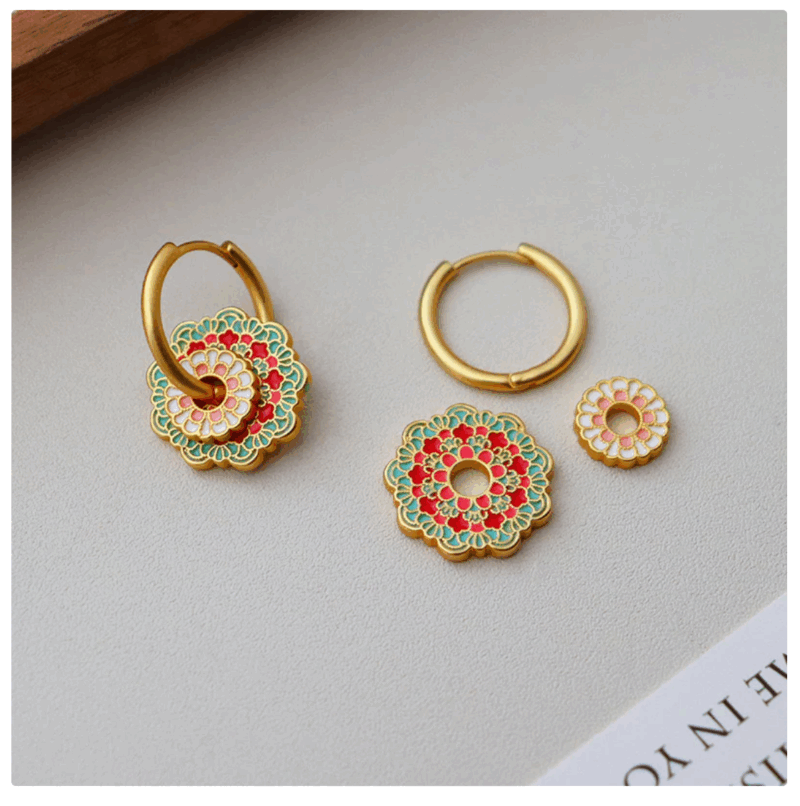 Crimson & Jade Petal Drops - Image 2