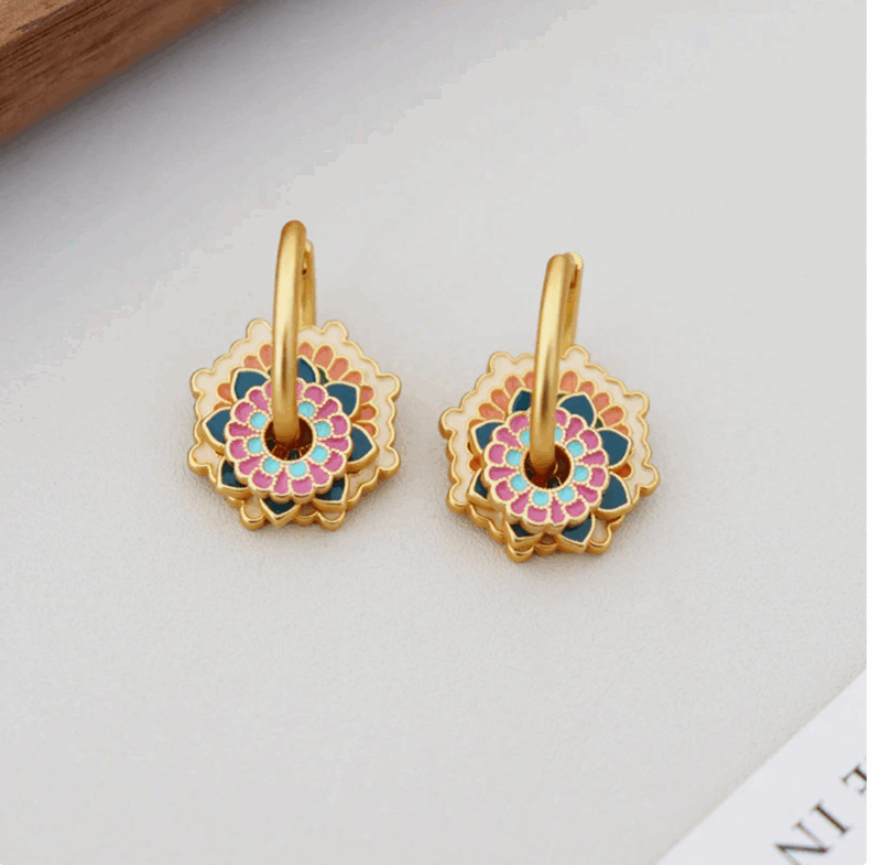 Peranakan Petal Earrings