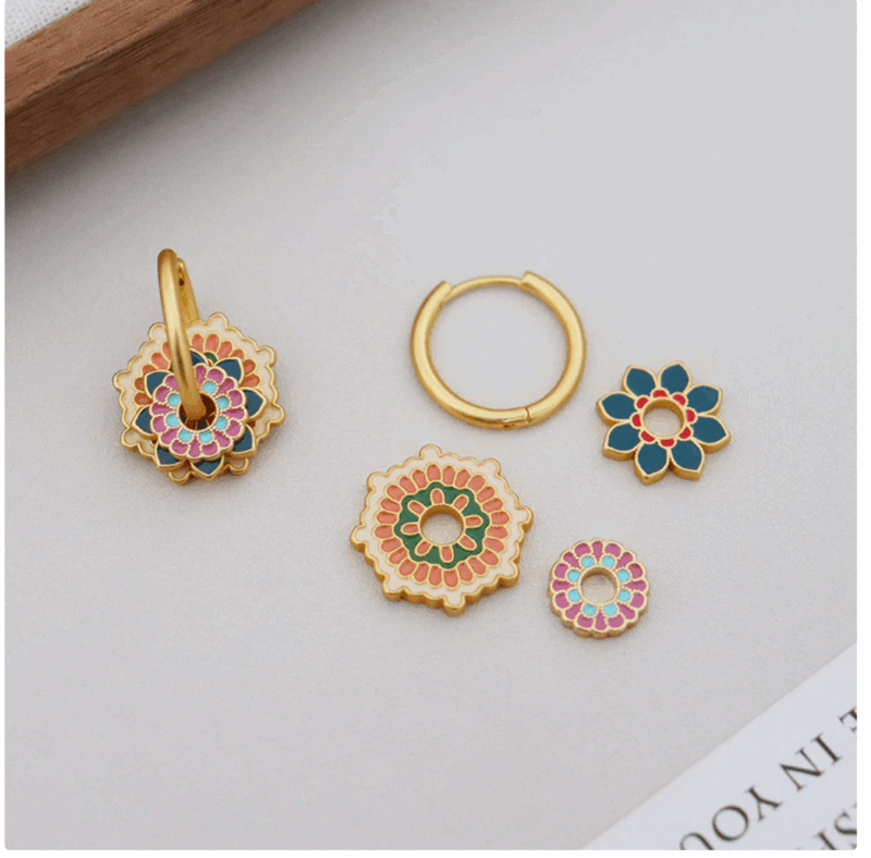 Peranakan Petal Earrings - Image 2