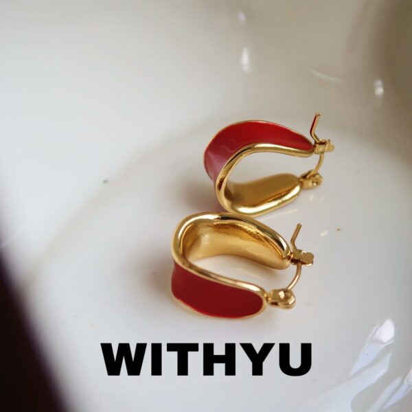 耳环复古春夏秋冬彩色耳饰法式简约通勤高级耳扣不规则耳圈