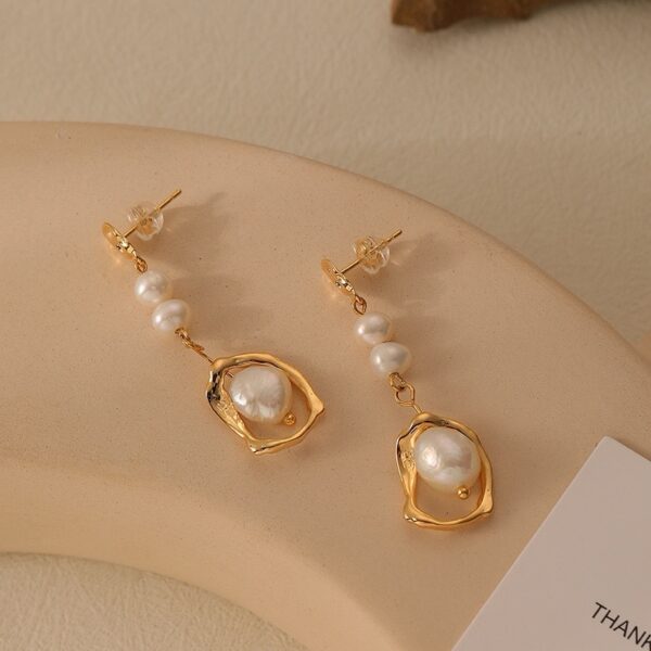 长款天然淡水珍珠几何熔岩