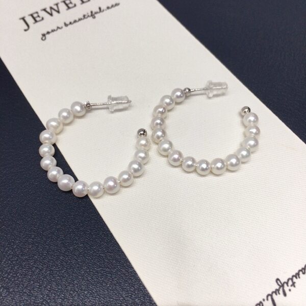 天然淡水珍珠耳圈女C形