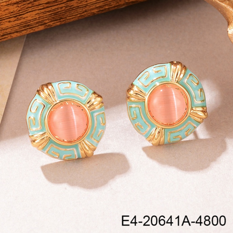 合金镀18k金耳钉