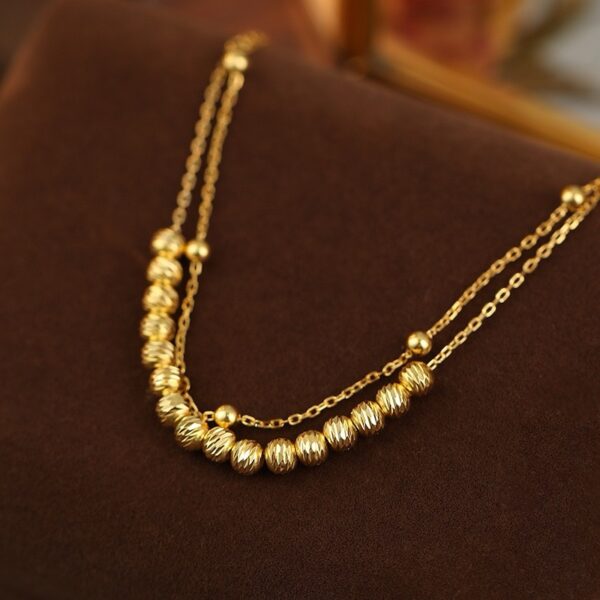 S925银车花珠双层手链转运珠